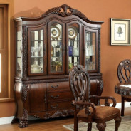 CM3186CH-T 7PC Dining set Double Pedestal Base Brown Cherry Wyndmere Collection By Furniture of America