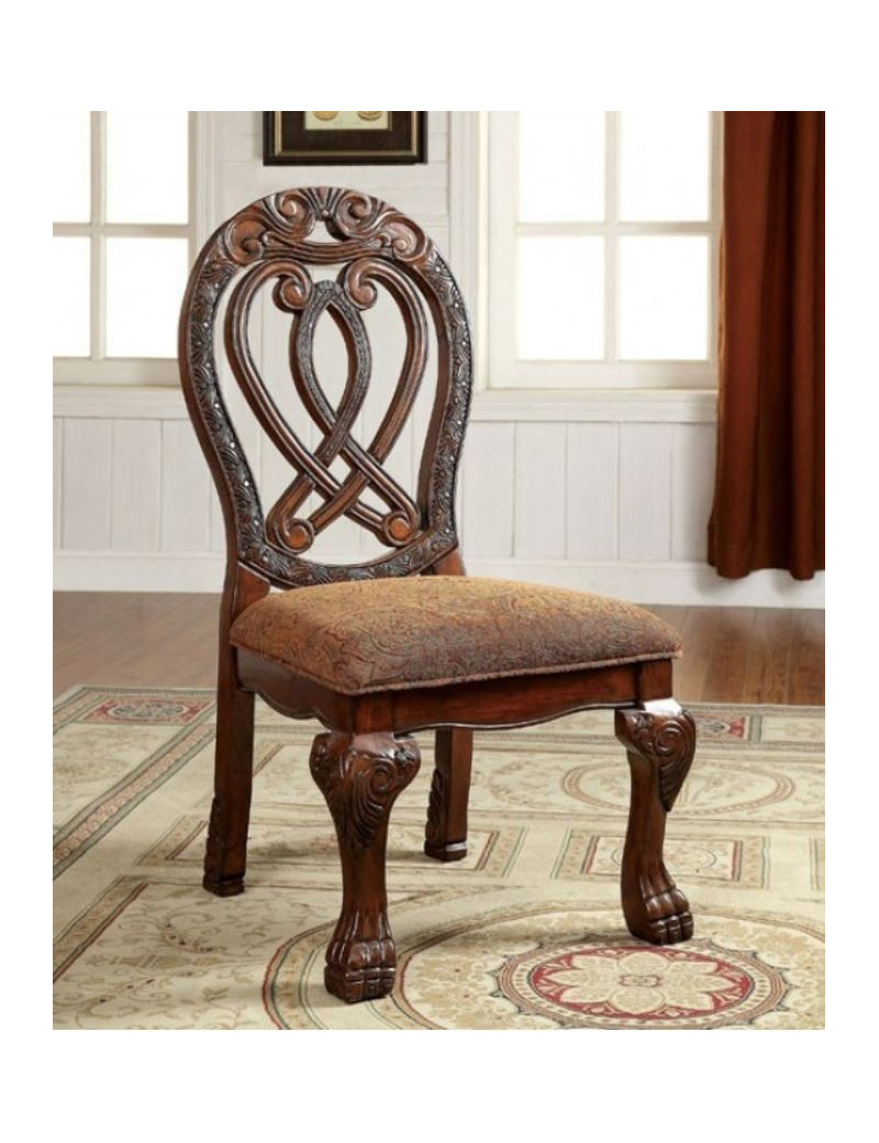 CM3186CH-T 7PC Dining set Double Pedestal Base Brown Cherry Wyndmere Collection By Furniture of America