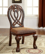 CM3186CH-T 7PC Dining set Double Pedestal Base Brown Cherry Wyndmere Collection By Furniture of America