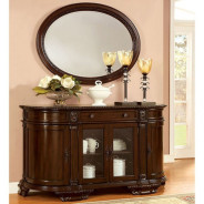 CM3319RT 7PC Dining Set Round Table Brown Cherry Bellagio Collection By Furniture of America