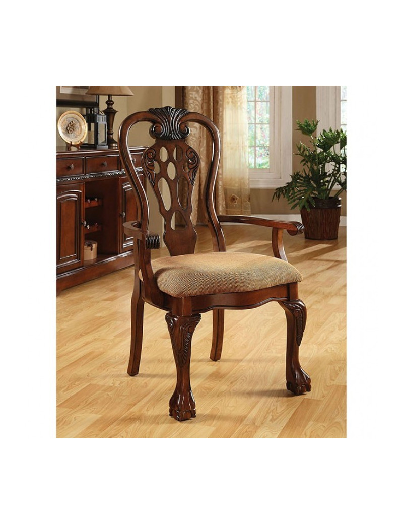 CM3222T 7PC Dining Set Double Pedestal Base Cherry Finish Georgetown By Furniture of America