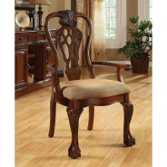 CM3222T 7PC Dining Set Double Pedestal Base Cherry Finish Georgetown By Furniture of America