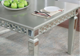 CM3241SV-T  9PC Dining Set Silver/Dark Gray Finish Adalia Collection By Furniture of America