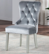 CM3241SV-T  9PC Dining Set Silver/Dark Gray Finish Adalia Collection By Furniture of America
