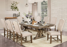CM3014T  9PC Dining Light Oak Finish Julia Collection By Furniture of America
