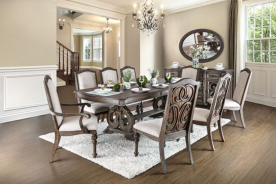 CM3150T 7PC Dining Set Rustic Natural Tone Arcadia Collection By Furniture of America