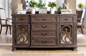 CM3150T 7PC Dining Set Rustic Natural Tone Arcadia Collection By Furniture of America