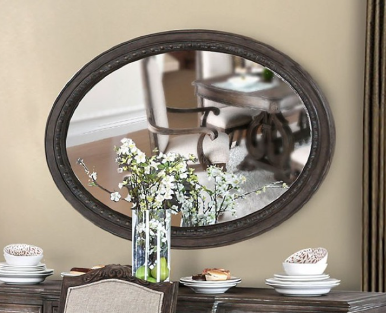 CM3150T 7PC Dining Set Rustic Natural Tone Arcadia Collection By Furniture of America