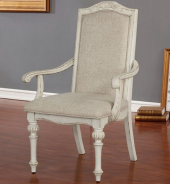 CM3150WH-T 7PC Dining Set Rustic Antique White Arcadia Collection By Furniture of America