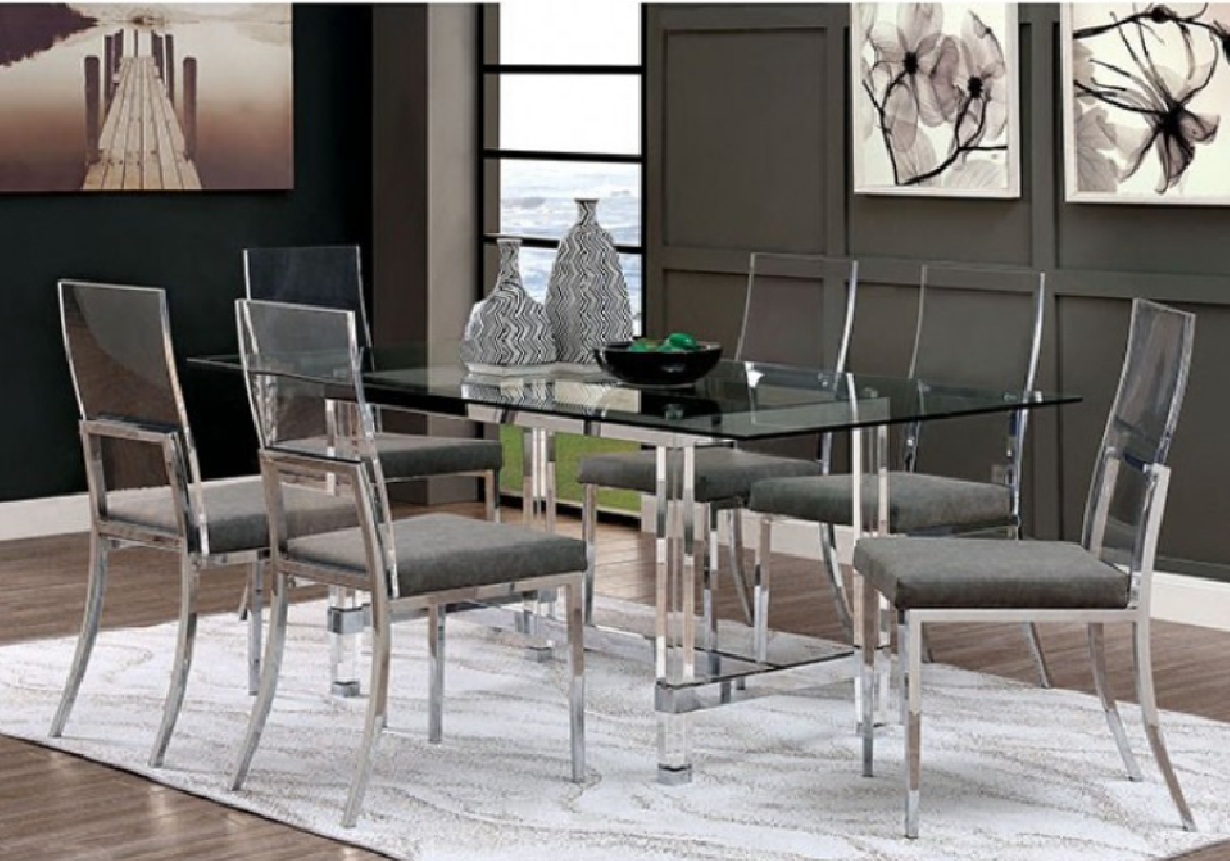 CM3654T 7PC Dining Set Contemporary Style Casper Collection By Furniture of America