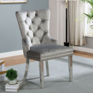 CM3903WH-T 7PC Dining Set White Chrome Contemporary Style Neuveville Collection By Furniture of America