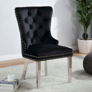 CM3903BK-T 7PC Dining Set Black Chrome Contemporary Style Neuveville Collection By Furniture of America