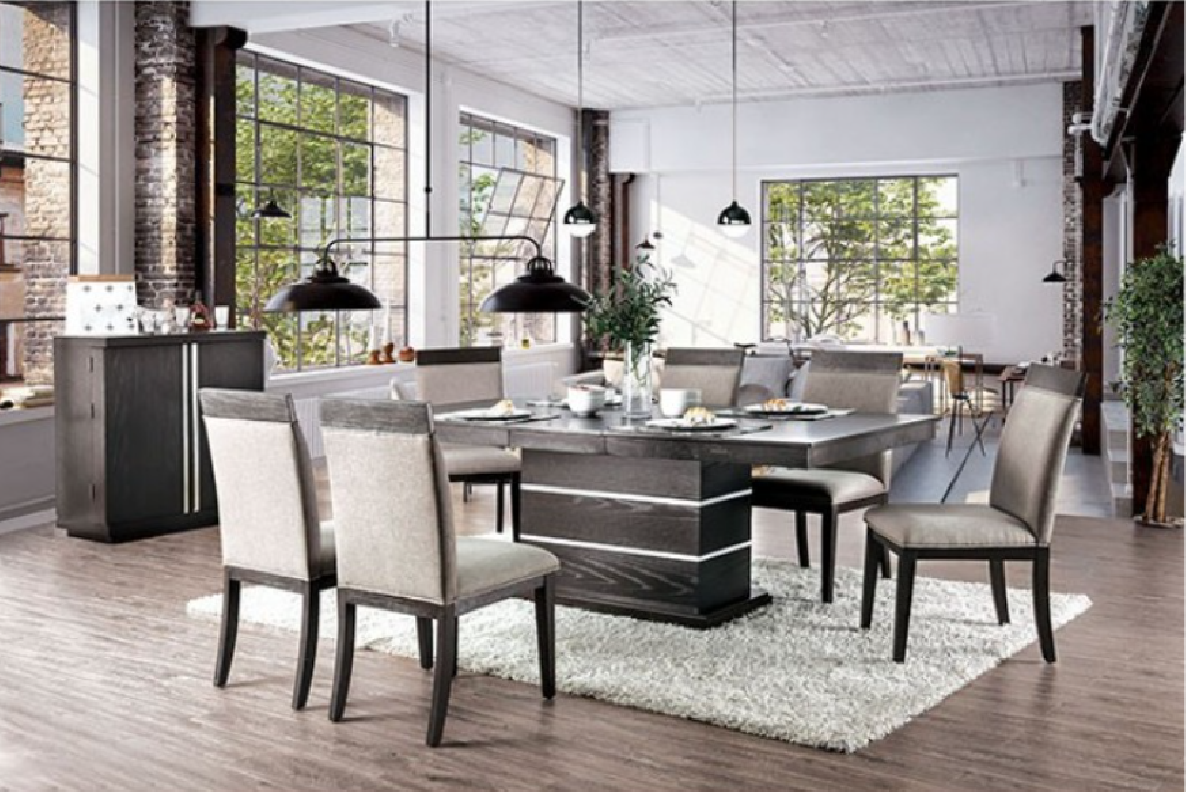 CM3337T 7PC Dining Set Contemporary Style Modoc Collection By Furniture of America