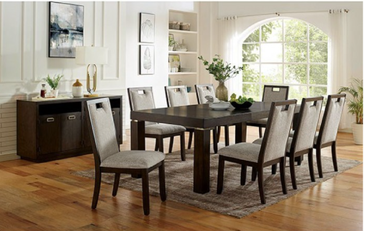 CM3784T 9PC Dining Set Contemporary Style Caterina Collection By Furniture of America