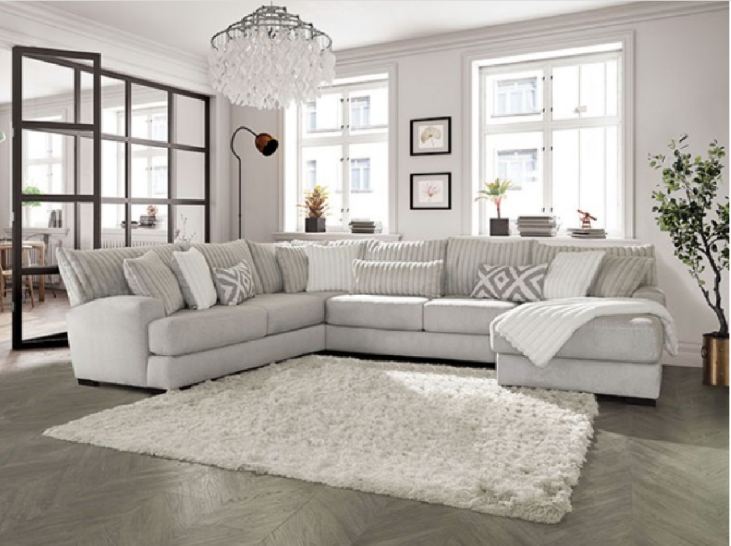SM5171 7PC Transitional Style Sectional Gray color. Hermiston Collection By Furniture of America