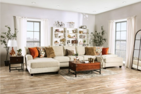 SM5218 Transitional Style Sectional Tan Color.Carnforth Collection By Furniture of America