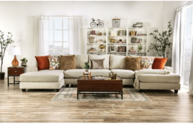 SM5218 Transitional Style Sectional Tan Color.Carnforth Collection By Furniture of America