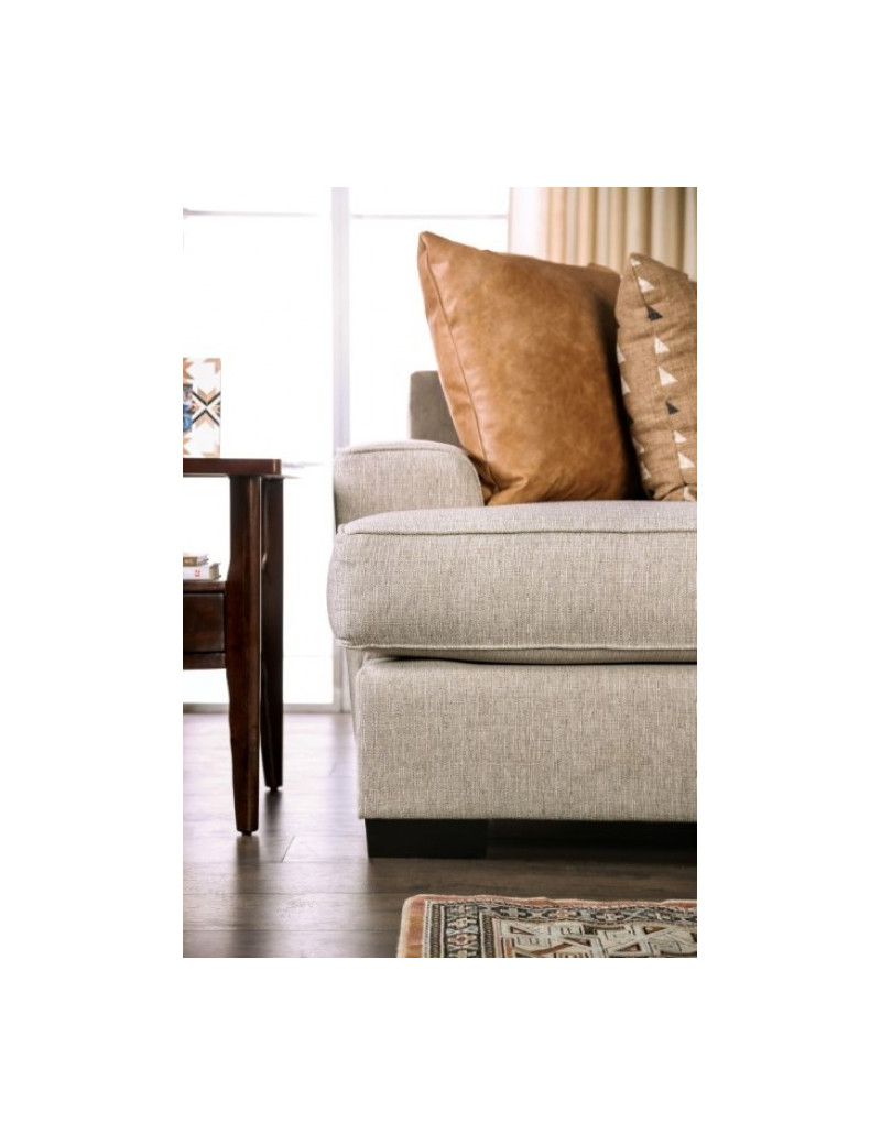 SM1214 Transitional Style Sofa & Loveseat Ivory color. New Meadows Collection By Furniture of America