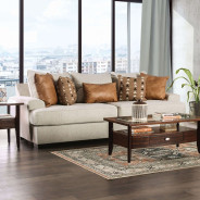 SM1214 Transitional Style Sofa & Loveseat Ivory color. New Meadows Collection By Furniture of America