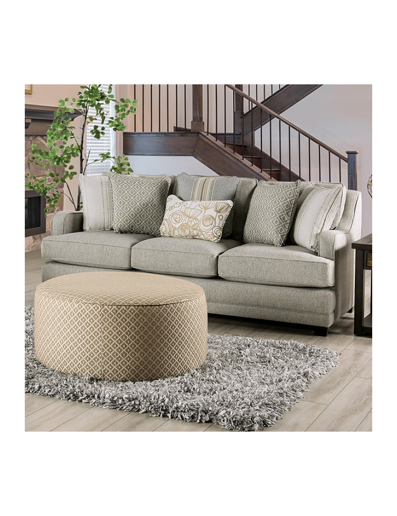 SM8193 Transitional Style Sofa & Loveseat Grey color. Stepney Collection By Furniture of America