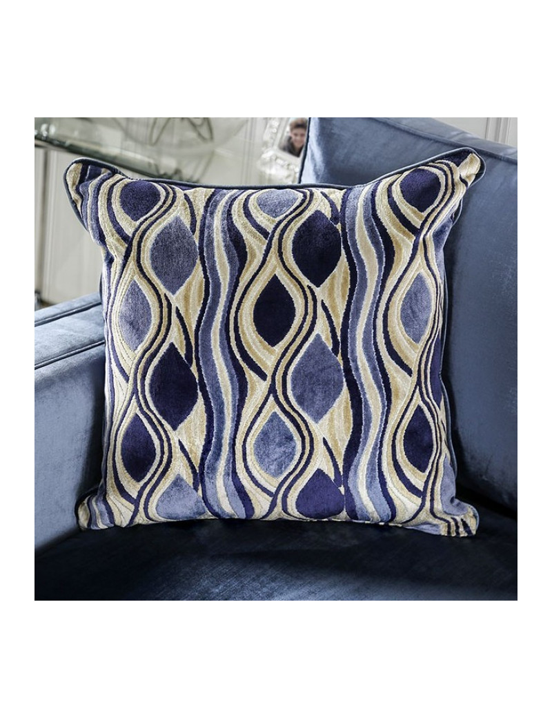 SM2687 Transitional Style Sofa & Loveseat Satin Blue color. Jodie Collection By Furniture of America
