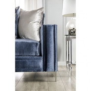 SM2687 Transitional Style Sofa & Loveseat Satin Blue color. Jodie Collection By Furniture of America