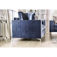 SM2687 Transitional Style Sofa & Loveseat Satin Blue color. Jodie Collection By Furniture of America