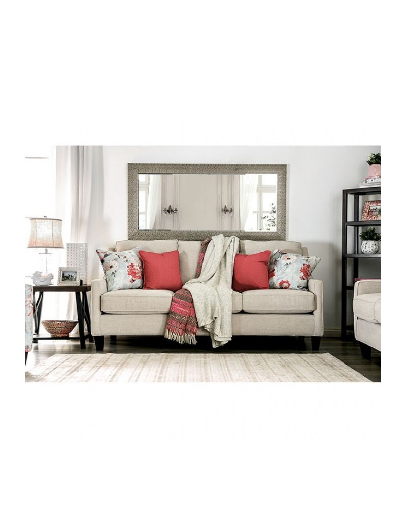 SM8014  Transitional Style Sofa & Loveseat Ivory color. Nadene Collection By Furniture of America