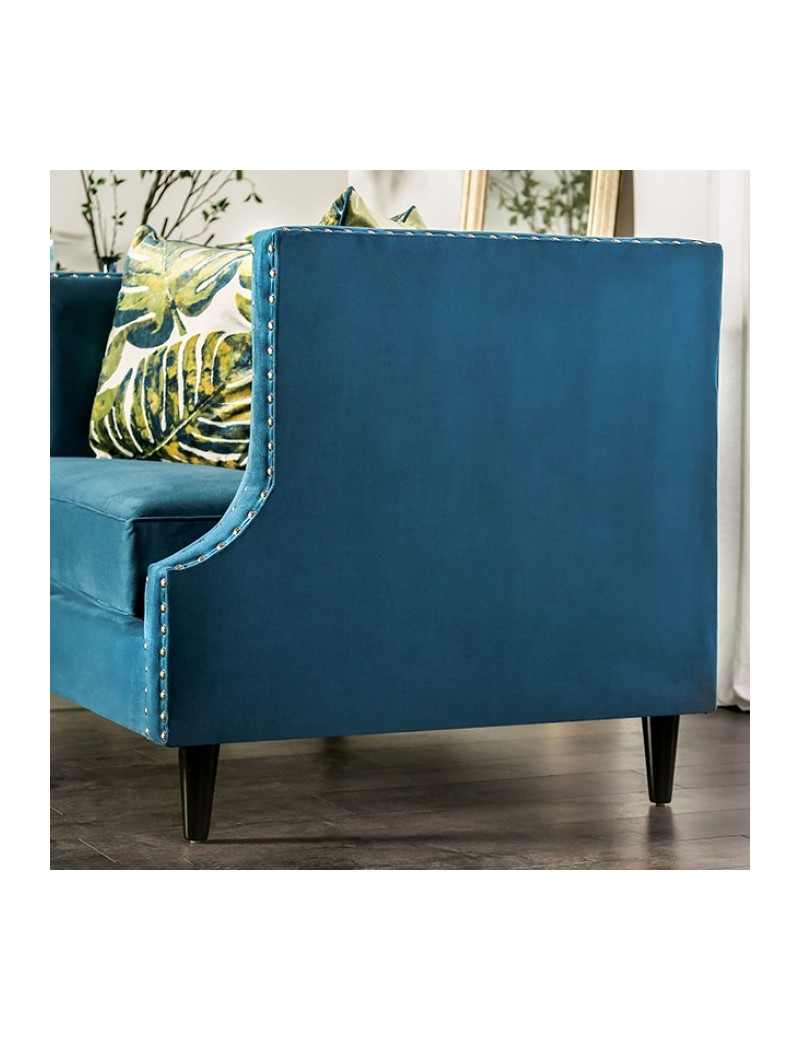 SM2219  Transitional Style Sofa & Loveseat Dark Teal color. Azulleti Collection By Furniture of America