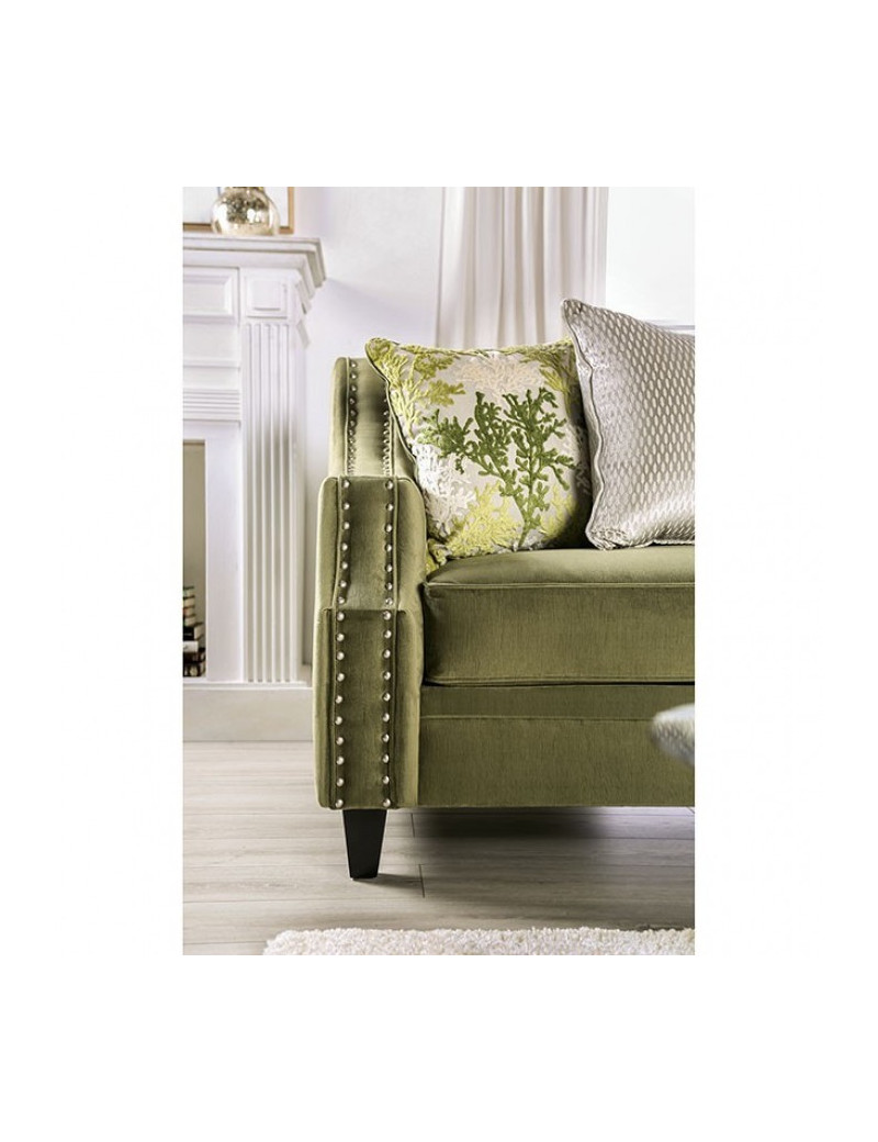SM2684 Transitional Style Sofa & Loveseat Green color. Kaye Collection By Furniture of America
