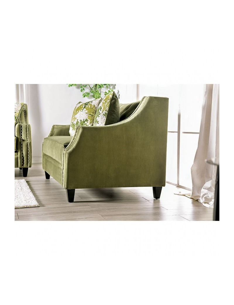 SM2684 Transitional Style Sofa & Loveseat Green color. Kaye Collection By Furniture of America