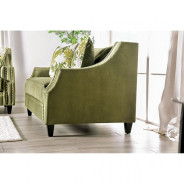 SM2684 Transitional Style Sofa & Loveseat Green color. Kaye Collection By Furniture of America