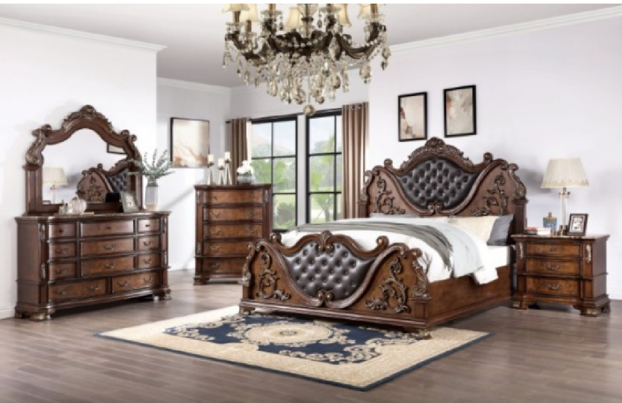 CM7478CH 5PC Queen Bedroom Set Traditional Style Brown Cherry Finish. Esparanza Collection by Furniture of America
