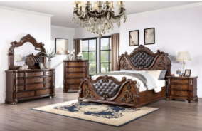 CM7478CH 5PC Queen Bedroom Set Traditional Style Brown Cherry Finish. Esparanza Collection by Furniture of America