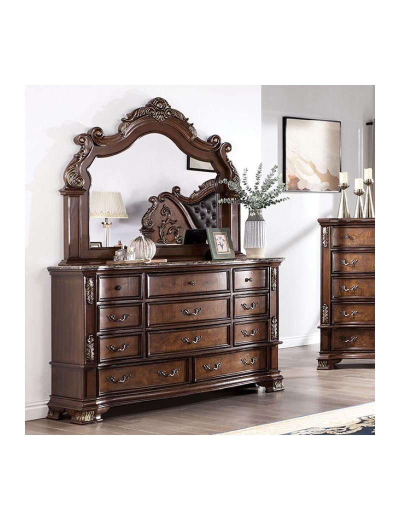 CM7478CH 5PC Queen Bedroom Set Traditional Style Brown Cherry Finish. Esparanza Collection by Furniture of America