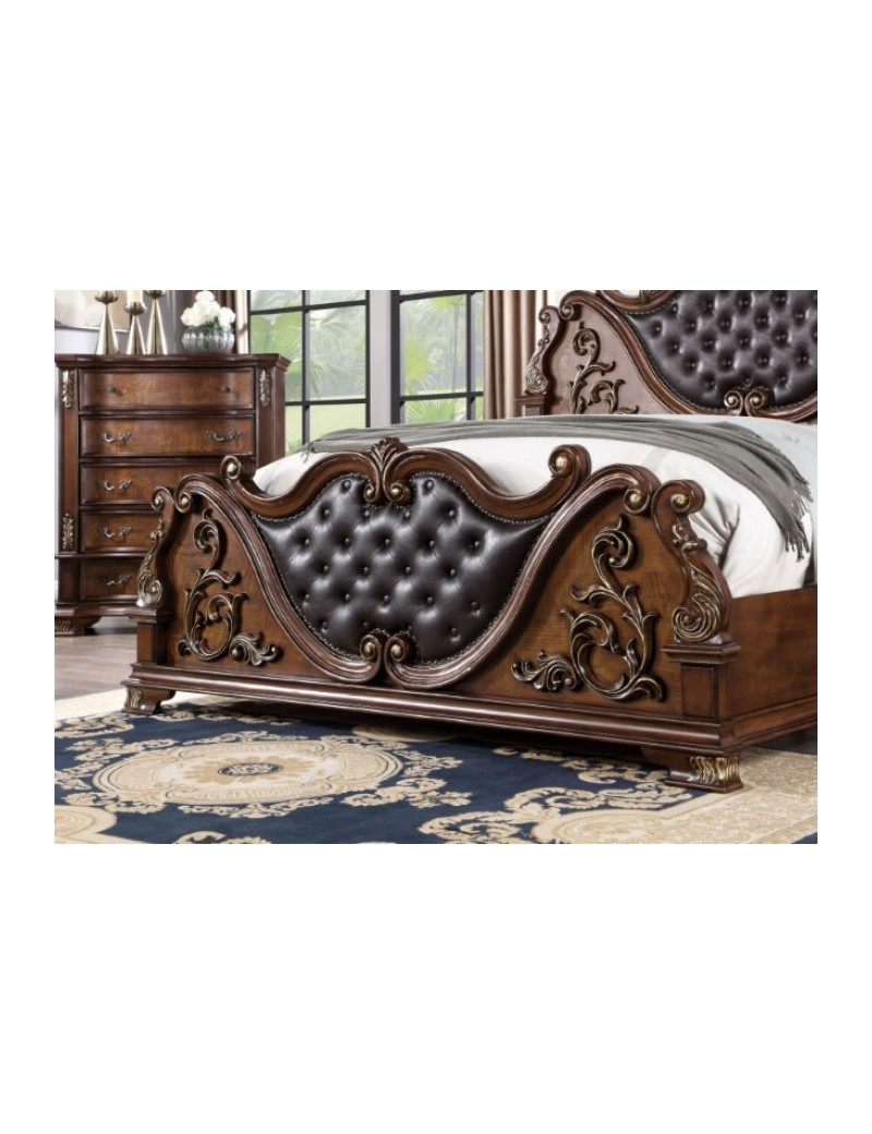 CM7478CH 5PC Queen Bedroom Set Traditional Style Brown Cherry Finish. Esparanza Collection by Furniture of America