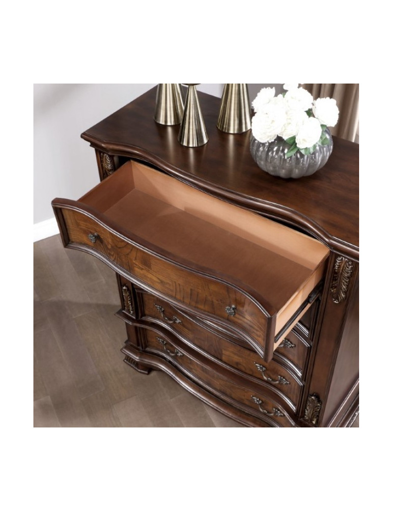 CM7478CH 5PC Queen Bedroom Set Traditional Style Brown Cherry Finish. Esparanza Collection by Furniture of America