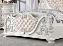 CM7478WH  5PC Queen Bedroom Set Traditional Style Pearl White Finish Esparanza Collection by Furniture of America