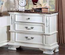CM7478WH  5PC Queen Bedroom Set Traditional Style Pearl White Finish Esparanza Collection by Furniture of America