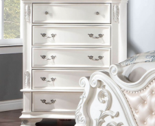 CM7478WH  5PC Queen Bedroom Set Traditional Style Pearl White Finish Esparanza Collection by Furniture of America