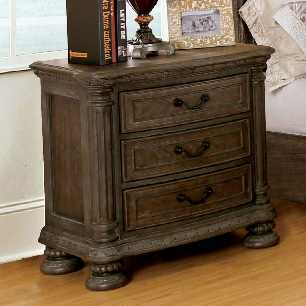 CM7663 5PC Queen Bedroom Set Transitional Style Rustic Natural Finish . Lysandra Collection by Furniture of America
