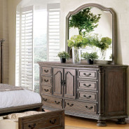 CM7663 5PC Queen Bedroom Set Transitional Style Rustic Natural Finish . Lysandra Collection by Furniture of America
