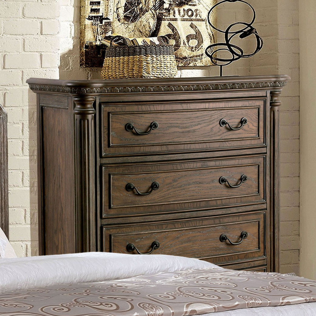 CM7663 5PC Queen Bedroom Set Transitional Style Rustic Natural Finish . Lysandra Collection by Furniture of America