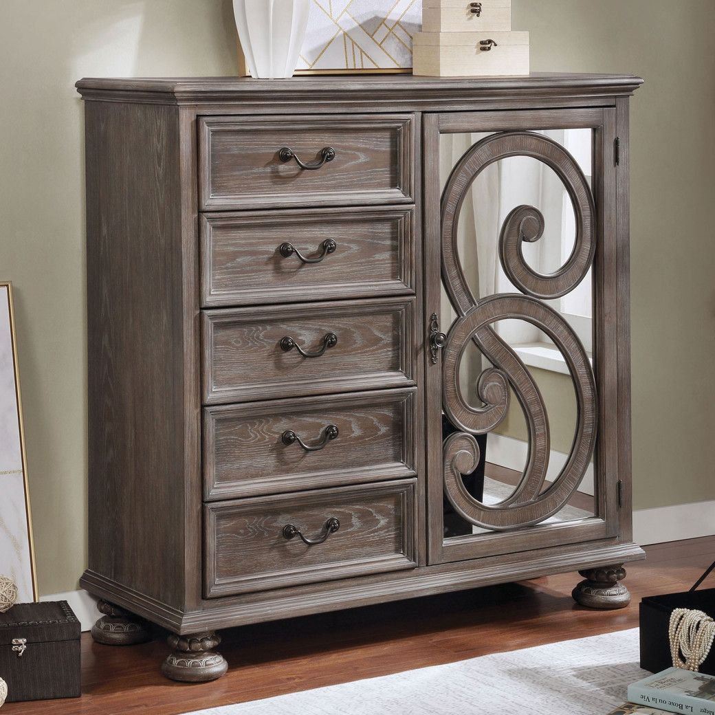 CM7663 5PC Queen Bedroom Set Transitional Style Rustic Natural Finish . Lysandra Collection by Furniture of America