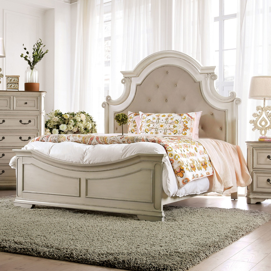 CM7561  5PC Queen Bedroom Set Transitional Style Antique White  Pembroke Collection by Furniture of America