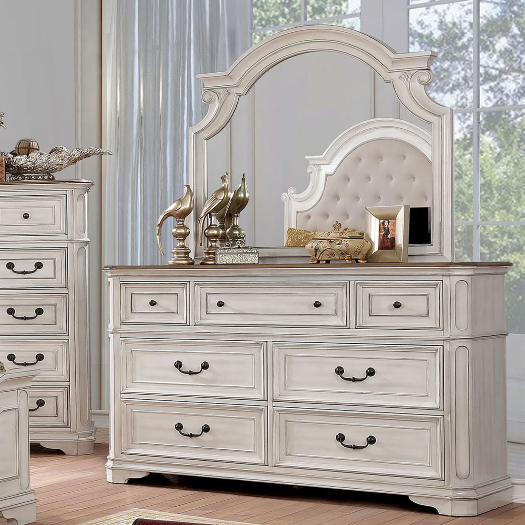 CM7561  5PC Queen Bedroom Set Transitional Style Antique White  Pembroke Collection by Furniture of America