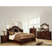 CM7588  5PC Queen Bedroom Traditional Style Brown Cherry . Flandreau Collection by Furniture of America