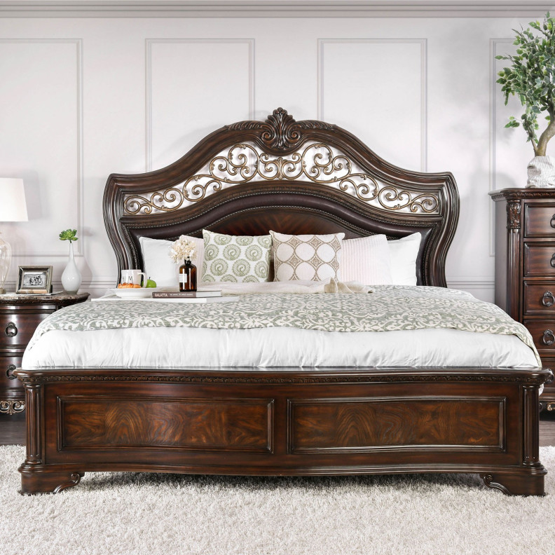 CM7311 5PC Queen Bedroom Set Traditional Brown Cherry Finish .Menodora Collection by Furniture of America