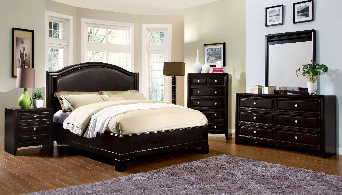 CM7058 5PC Queen Bedroom Set Transitional Style Espresso Finish Winsor Collection by Furniture of America