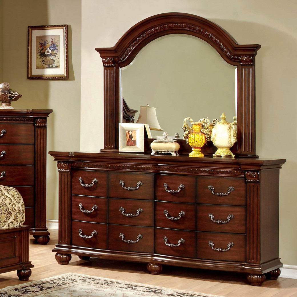 CM7736 5PC Queen Bedroom Set Traditional Style Cherry Grandom Collection by Furniture of America
